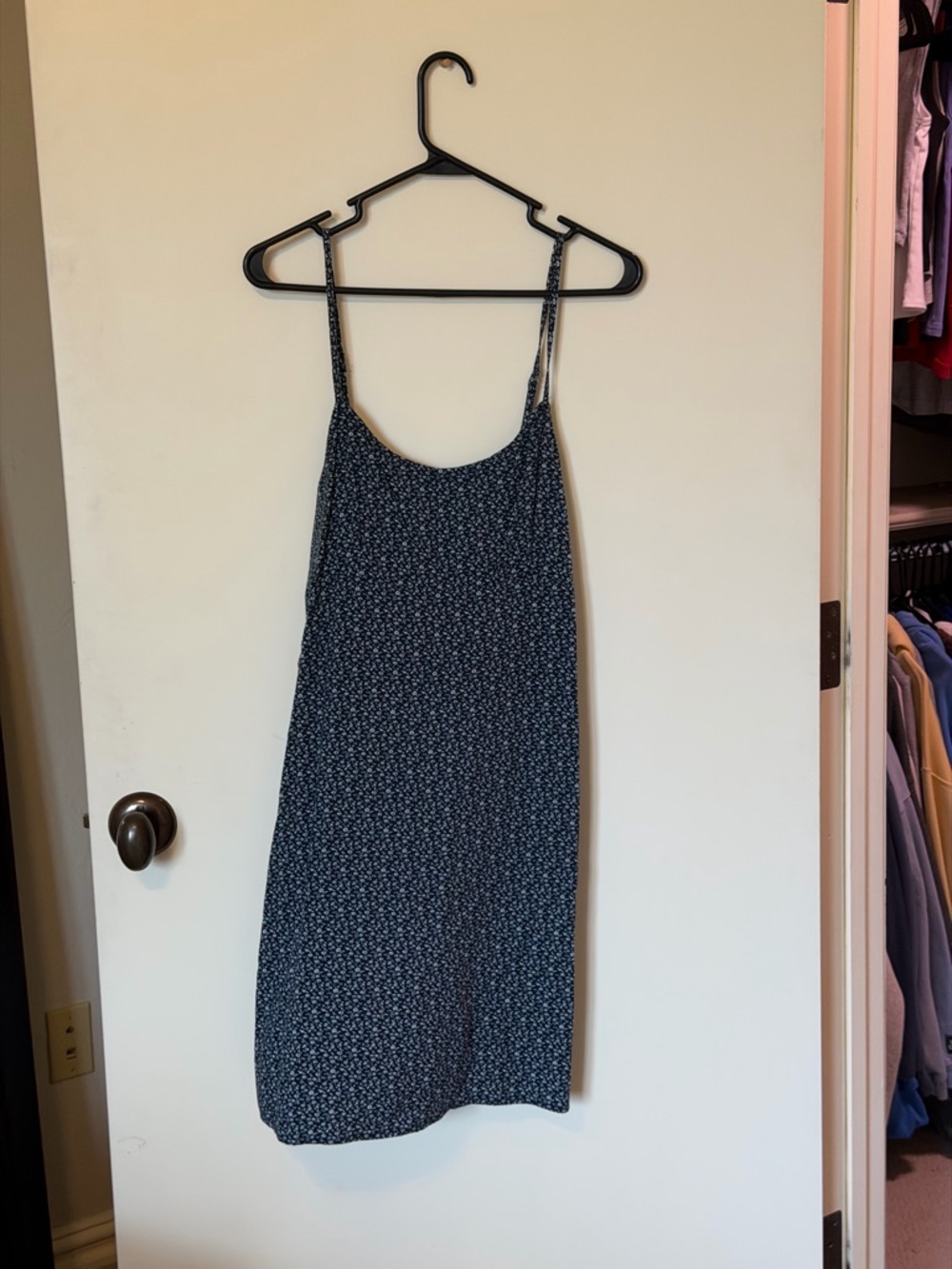 Brandy Melville Navy Floral Slip Mini Dress